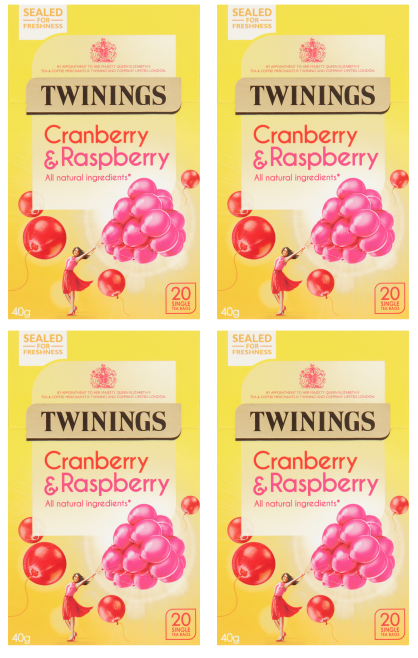 4 x Twinings Infusions Cranberry & Raspberry 20