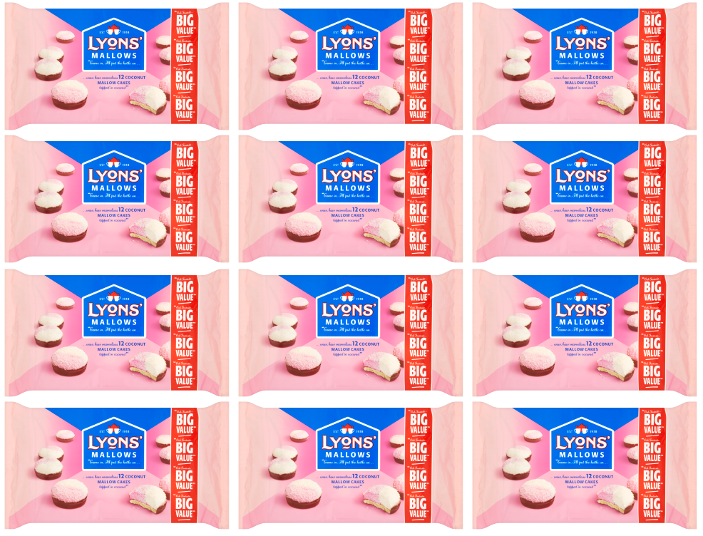 12 x Lyons 12 Coconut Mallows Delights 250G