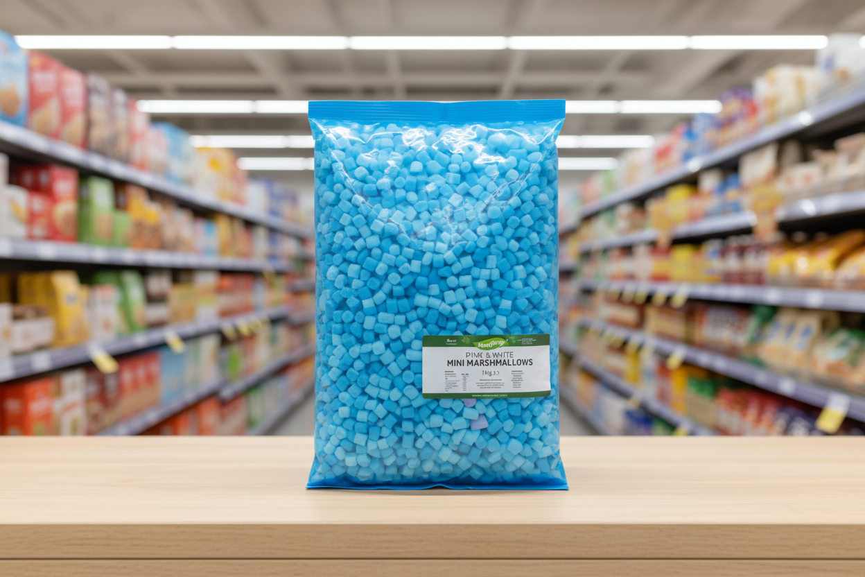 4 x Newforge Pink & White Mini Marshmallows 1Kg