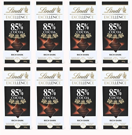 8 x Lindt Excellence 85% - 100GM