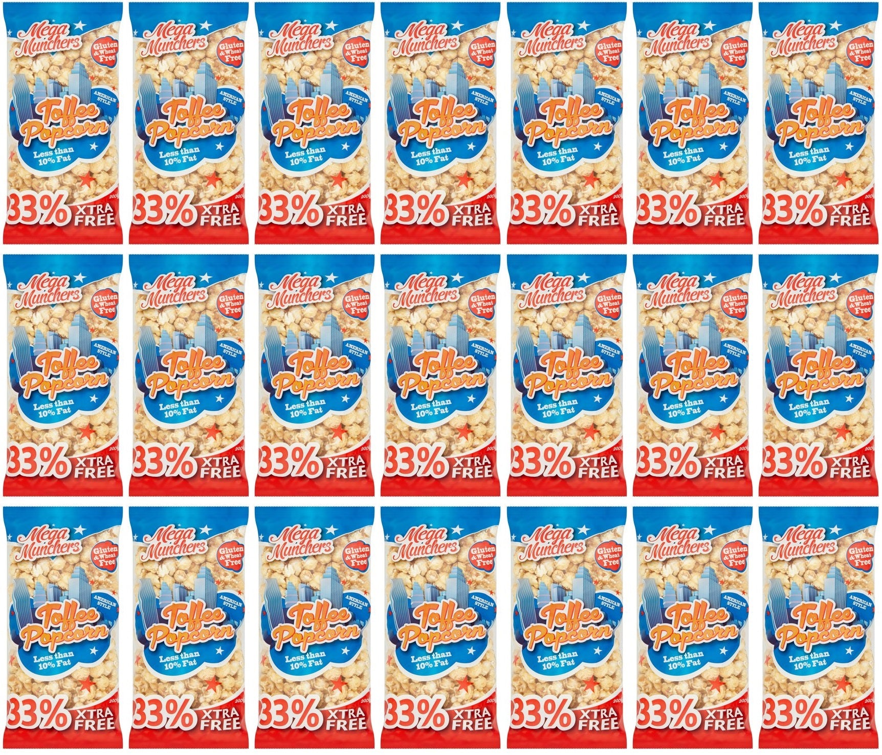 21 x Mega Munchers Toffee Popcorn 200G