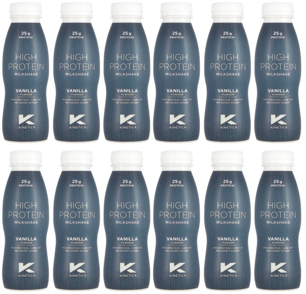 12 x Kinetica High Protein Milkshake Vanilla Flavour 330Ml