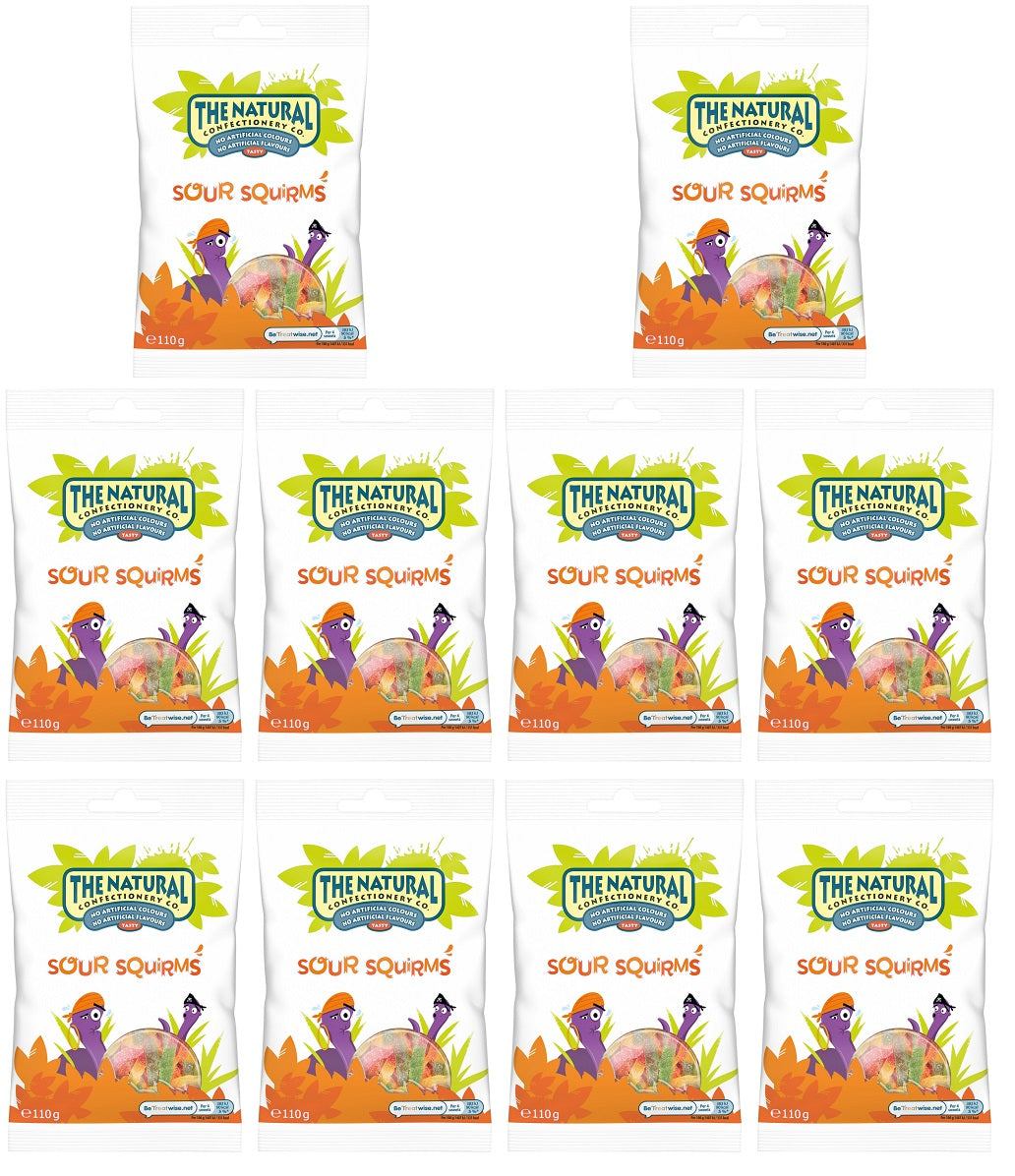 10 x The Natural Confectionery Co. Sour Squirms 110G