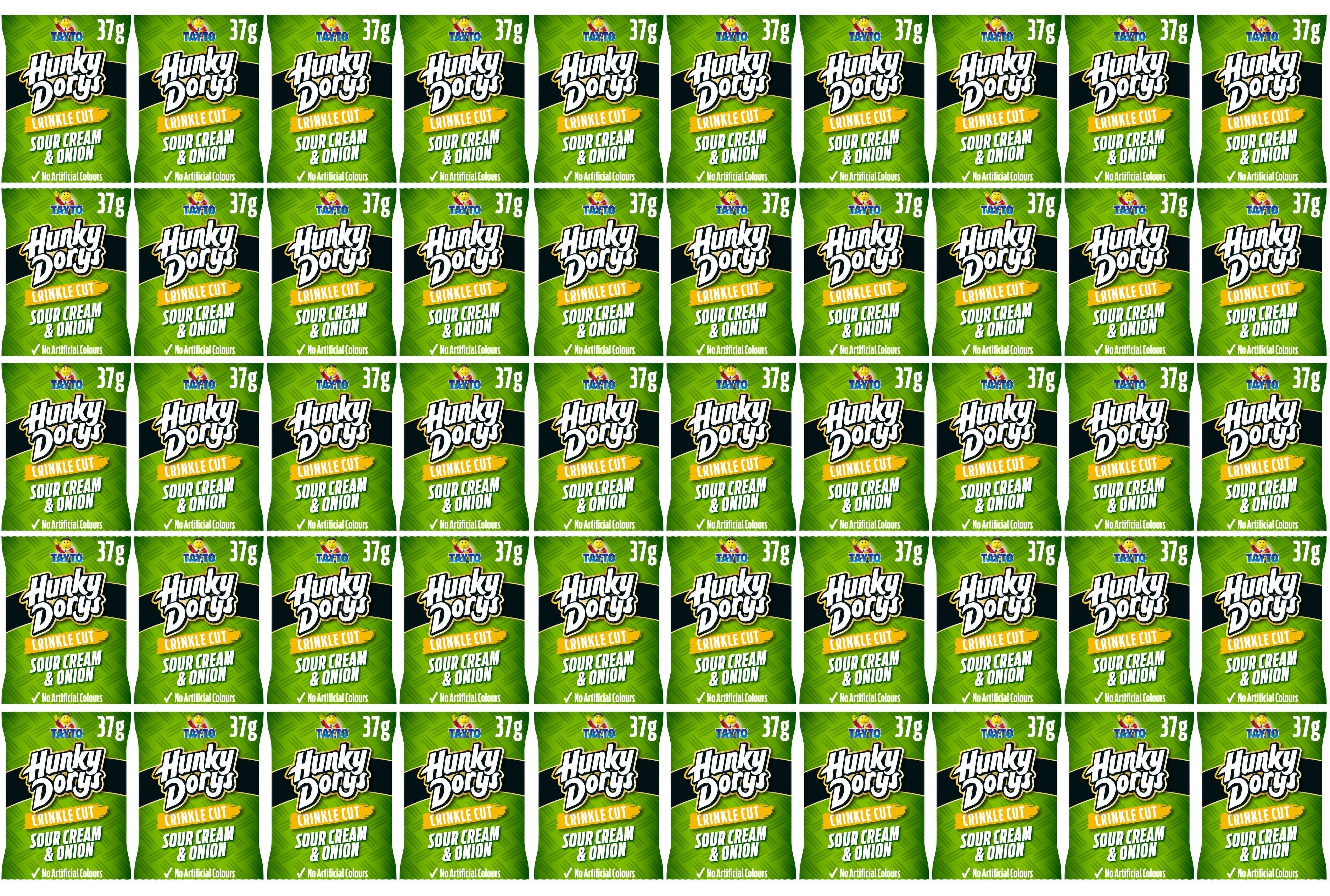 50 x Hunky Dorys Sour Cream & Onion 37G