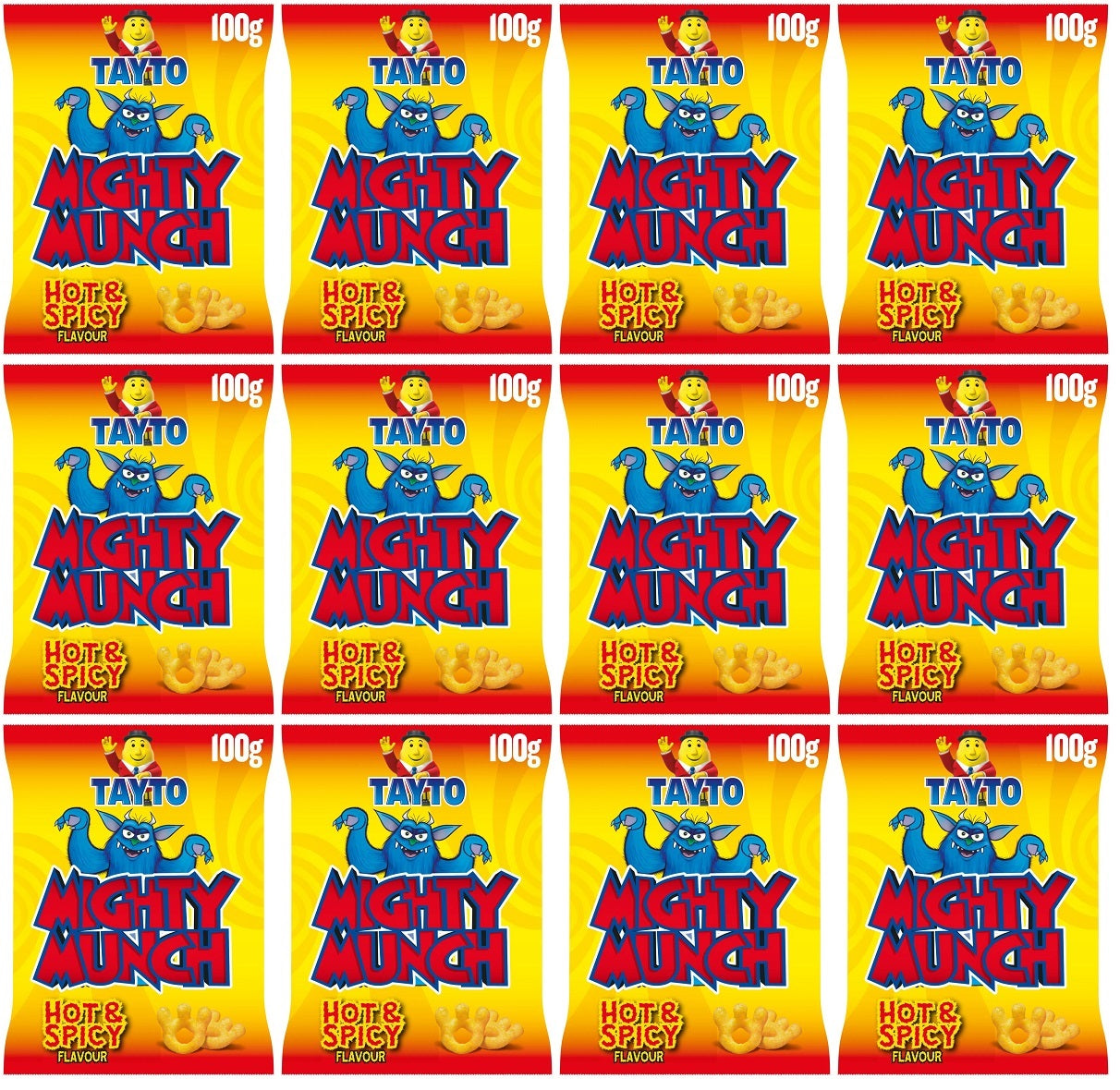 12 x Tayto Mighty Munch Hot & Spicy Flavour 100G