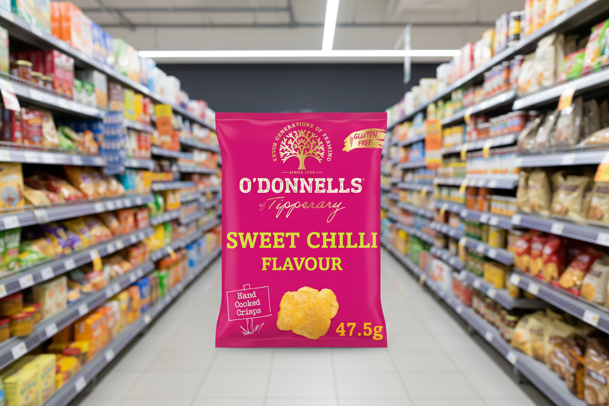 32 x O Donnells Sweet Chilli Flavour Hand Cooked Crisps 47.5G