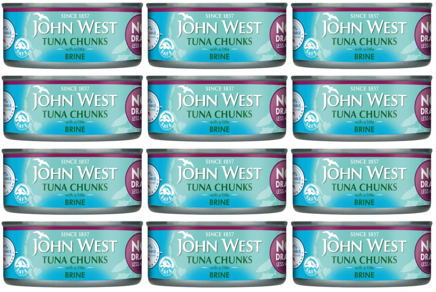 12 x John West Tuna Chunks With A Little Brine 110G