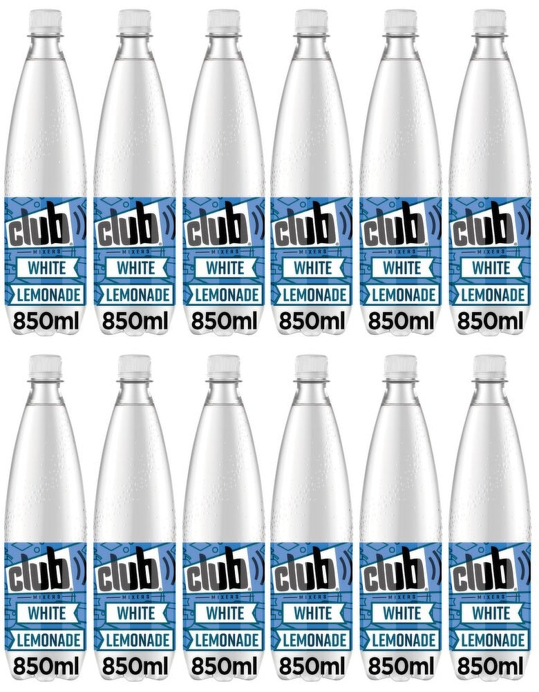 12 x Club Mixers White Lemonade 850Ml