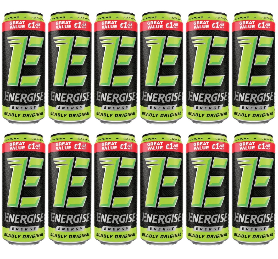 12 x Energise Energy Deadly Original 500Ml