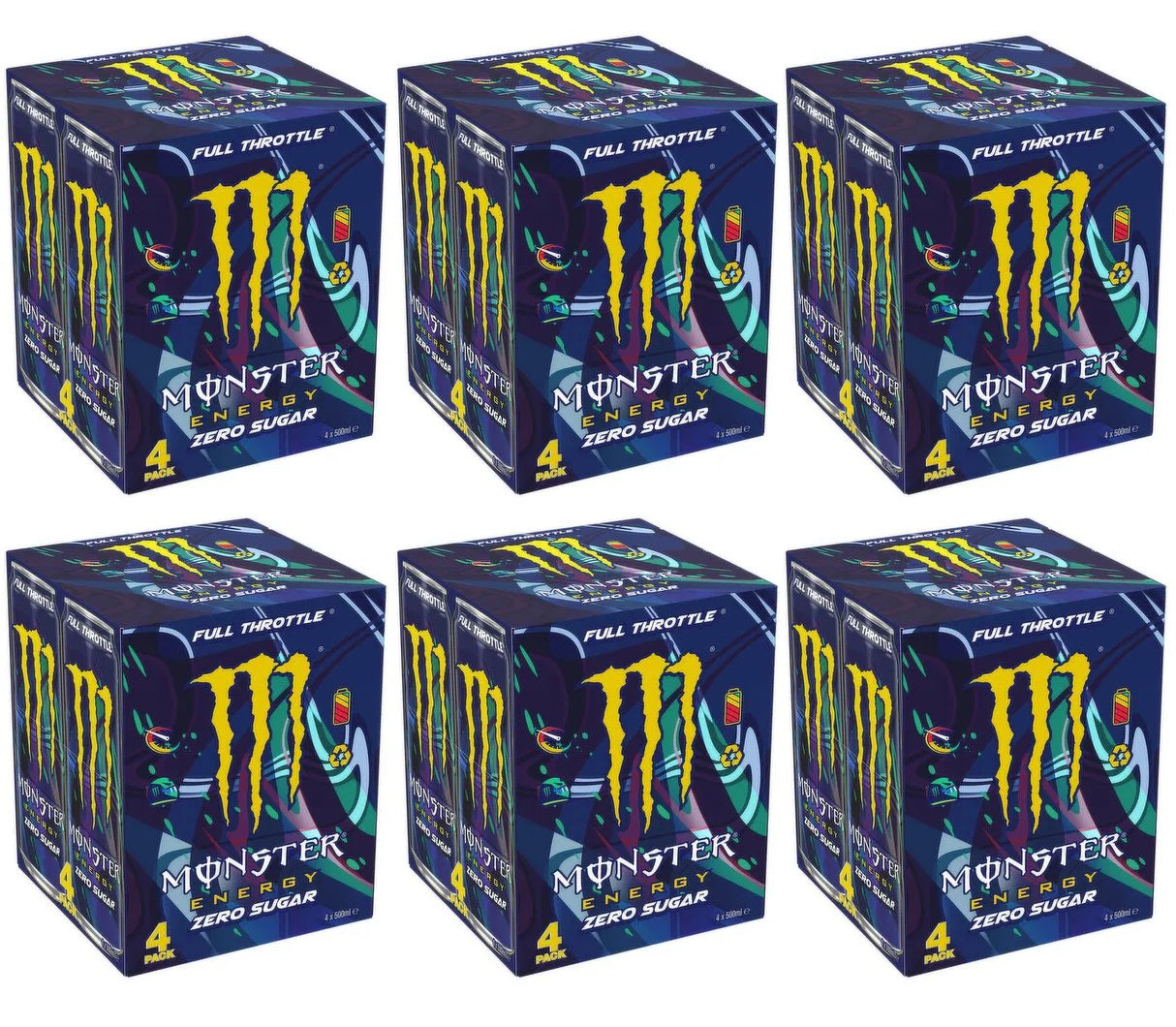 6 x Monster Energy Zero Sugar Lewis Hamilton 4 X 500Ml