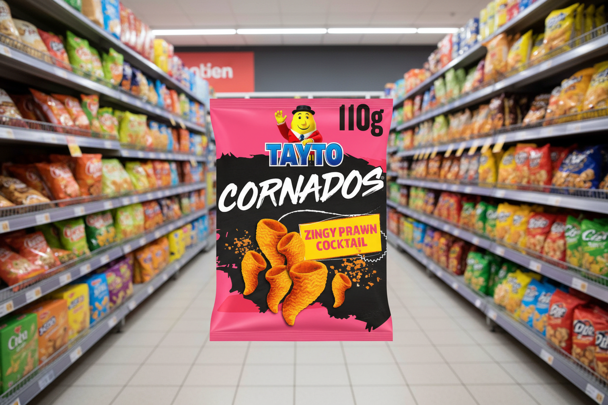 12 x Tayto Cornados Zingy Prawn Cocktail Flavour 110G