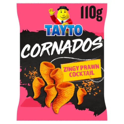 12 x Tayto Cornados Zingy Prawn Cocktail Flavour 110G