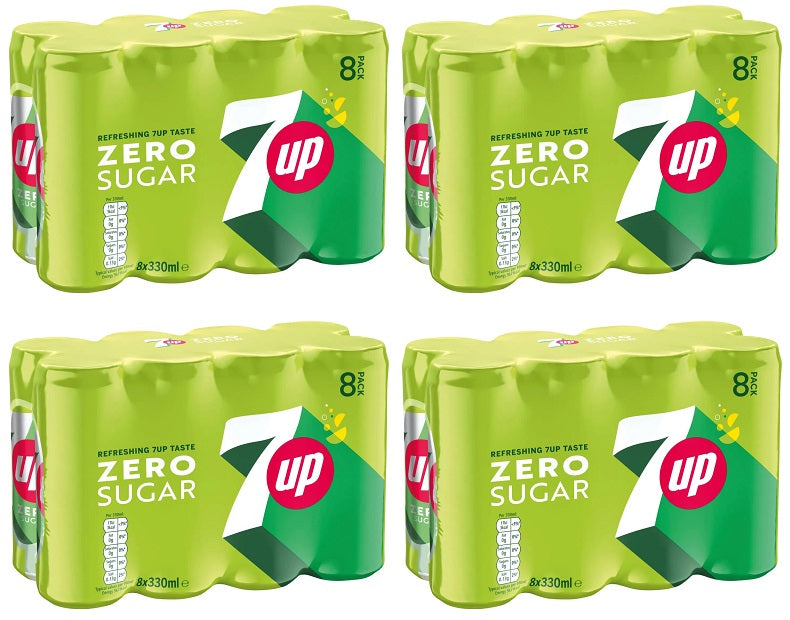 4 x 7Up Zero Sugar Can 8 X 330Ml