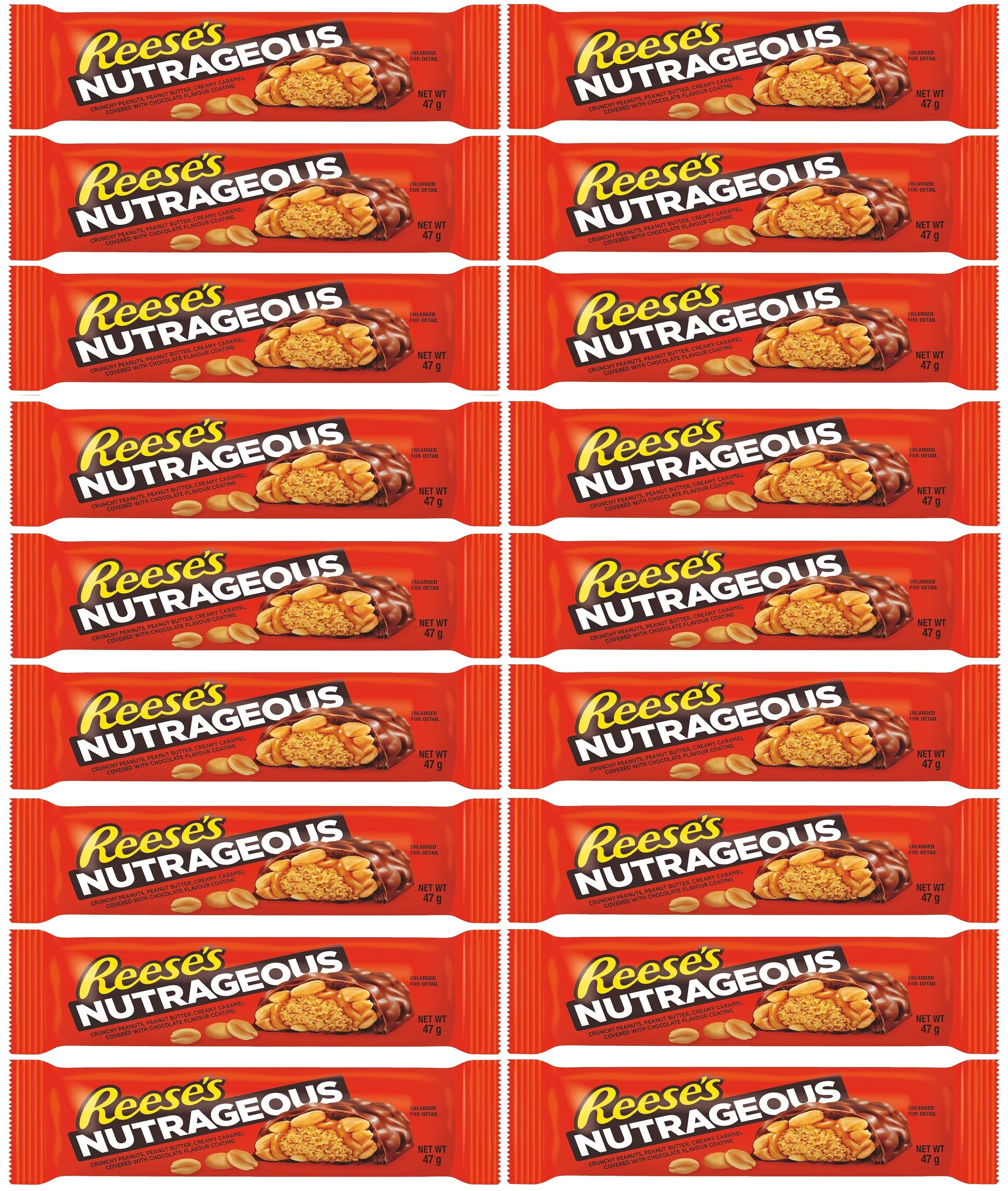 18 x Reeses Nutrageous Bar - 47g