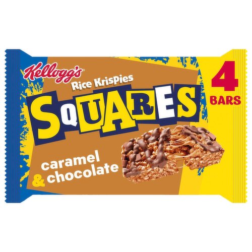 11 x Kelloggs Rice Krispies Squares Chocolate Caramel Snack Bar 36G (Pack Of 4)
