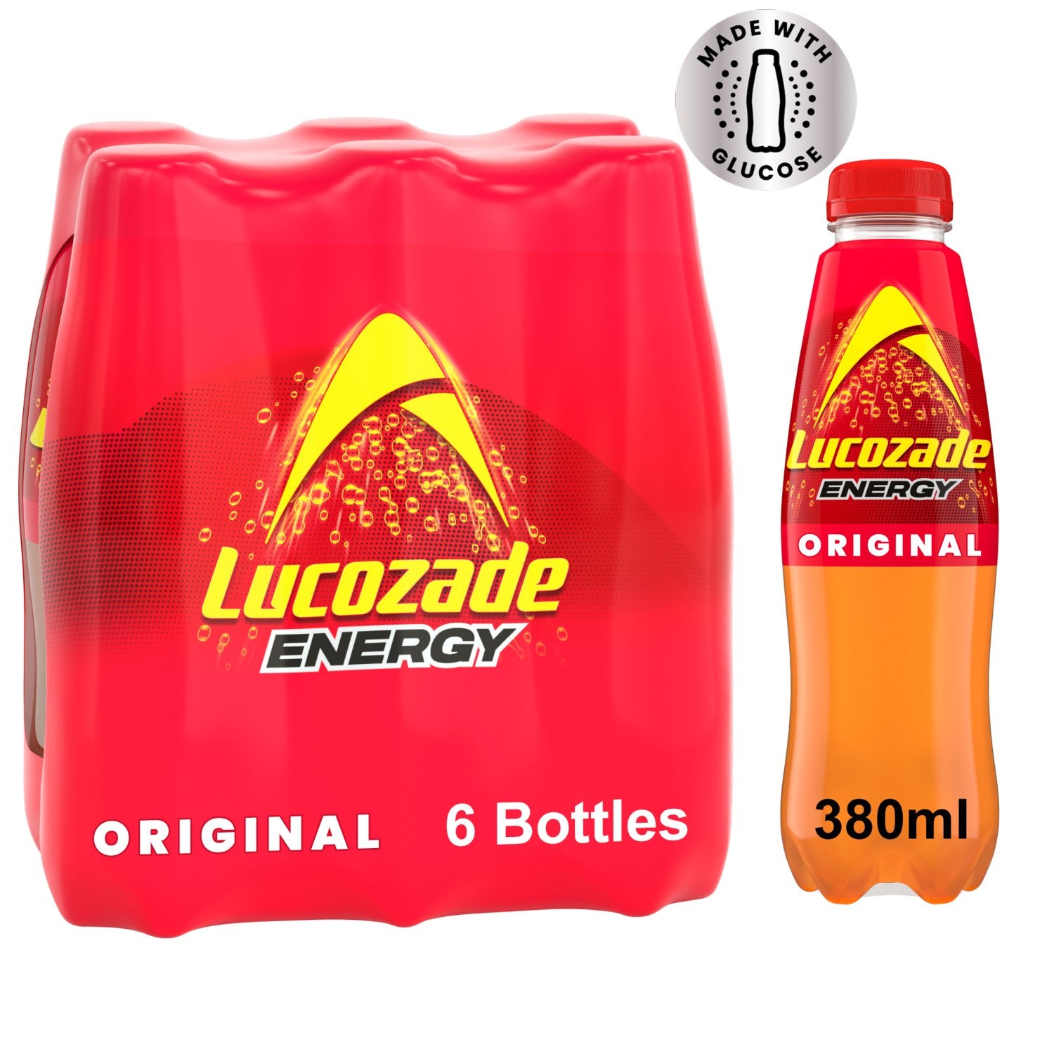 4 x Lucozade Energy Drink Original 6 X 380Ml