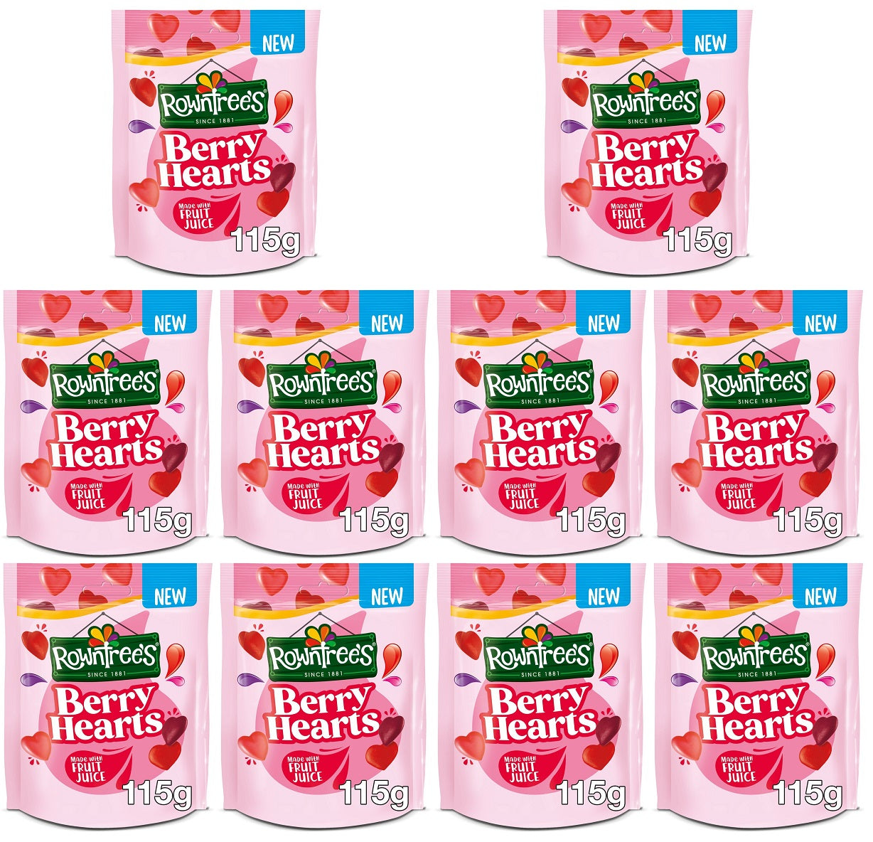 10 x Rowntree's Berry Hearts 115G