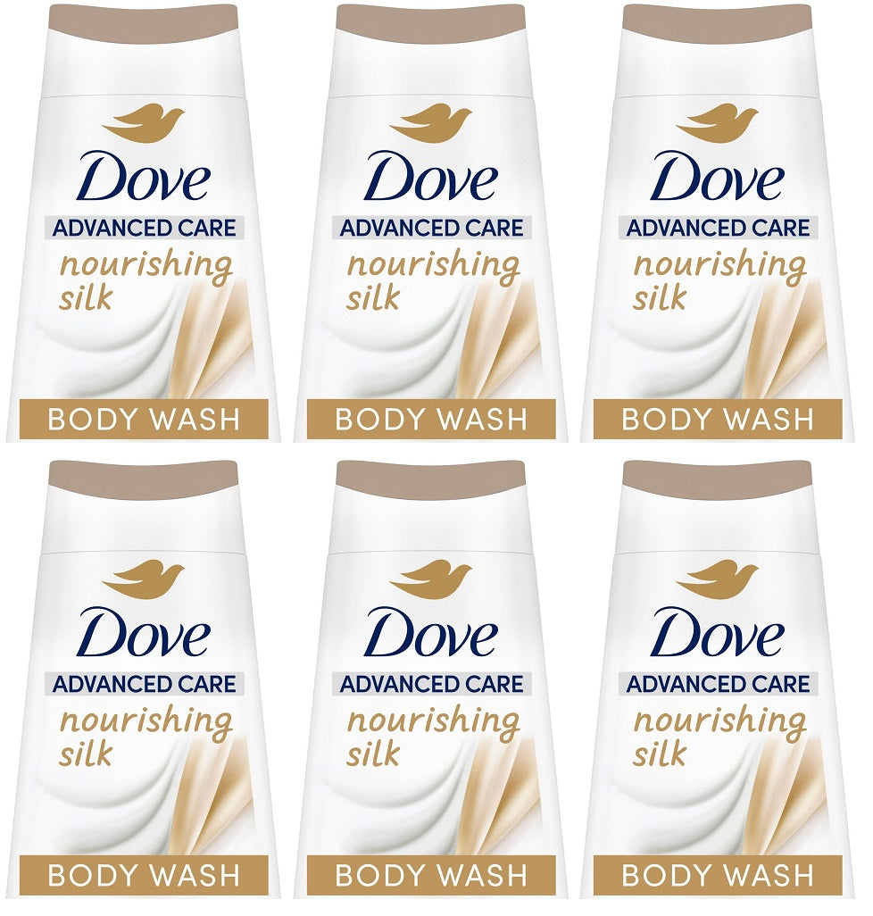 6 x Dove Advanced Care Body Wash Nourishing Silk 225 Ml