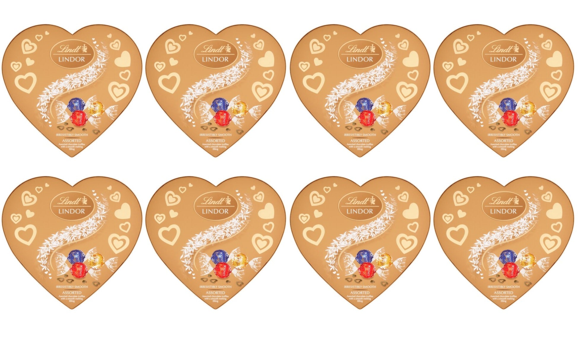 8 x Lindt Lindor Heart Box Assorted 200G