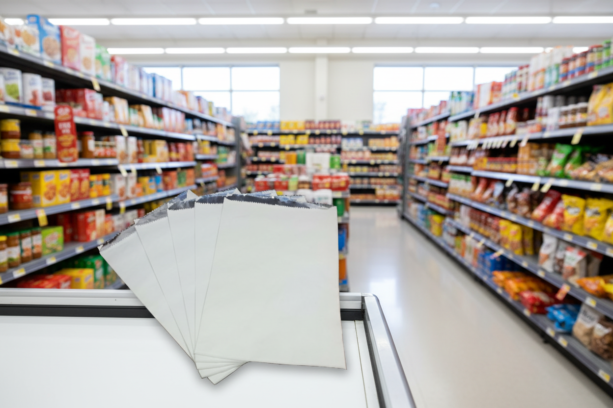 500 x Plain Foil Portion Bag White - 7X9X8