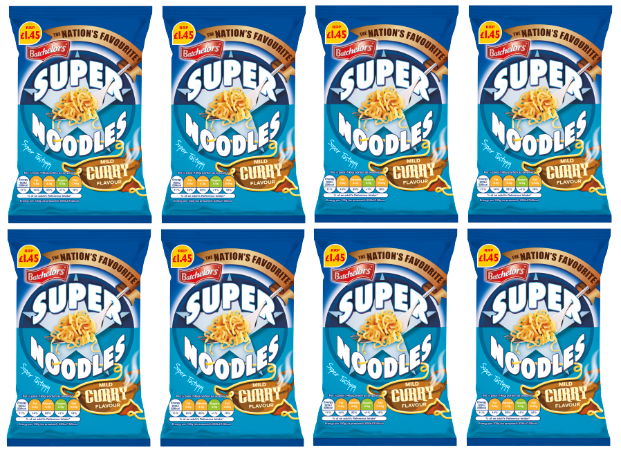 8 x Batchelors Super Noodles Mild Curry 90GM