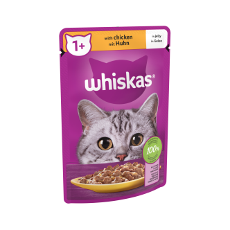 28 x Whiskas Cat 1+ Pouch Chicken & Jelly - 85GM