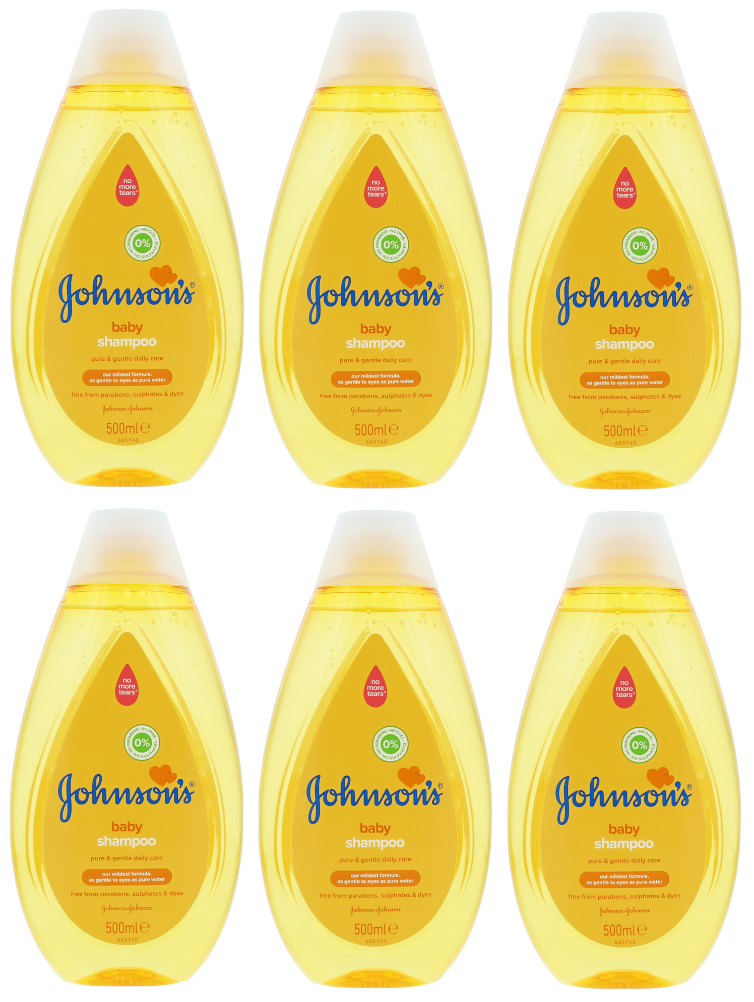 6 x Johnsons Baby Shampoo - 500ML