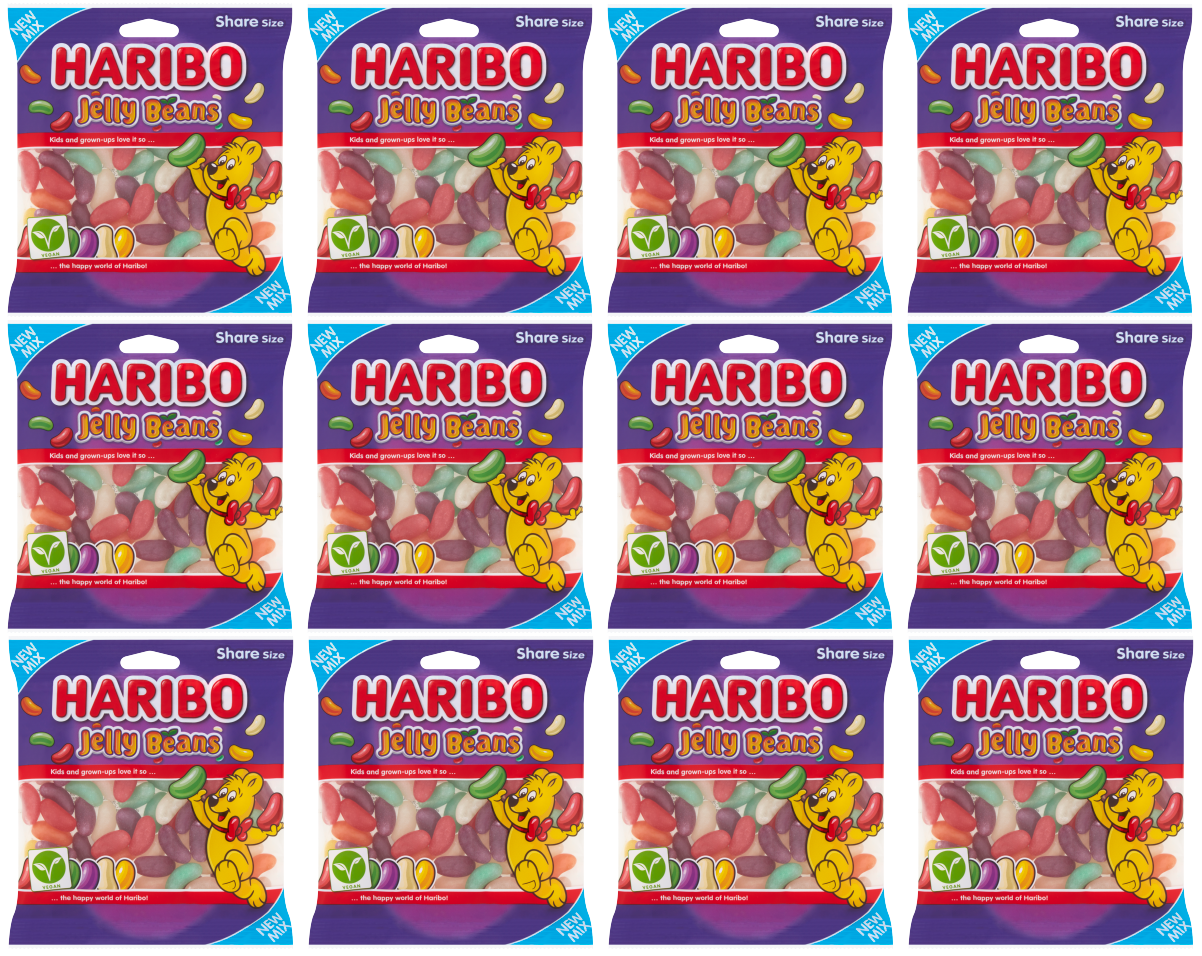 12 x Haribo Jelly Beans 140Gm