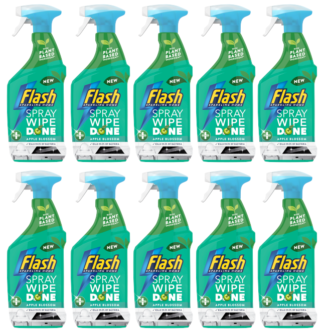 10 x Flash Spray Wipe Done Apple Blossom - 800ML