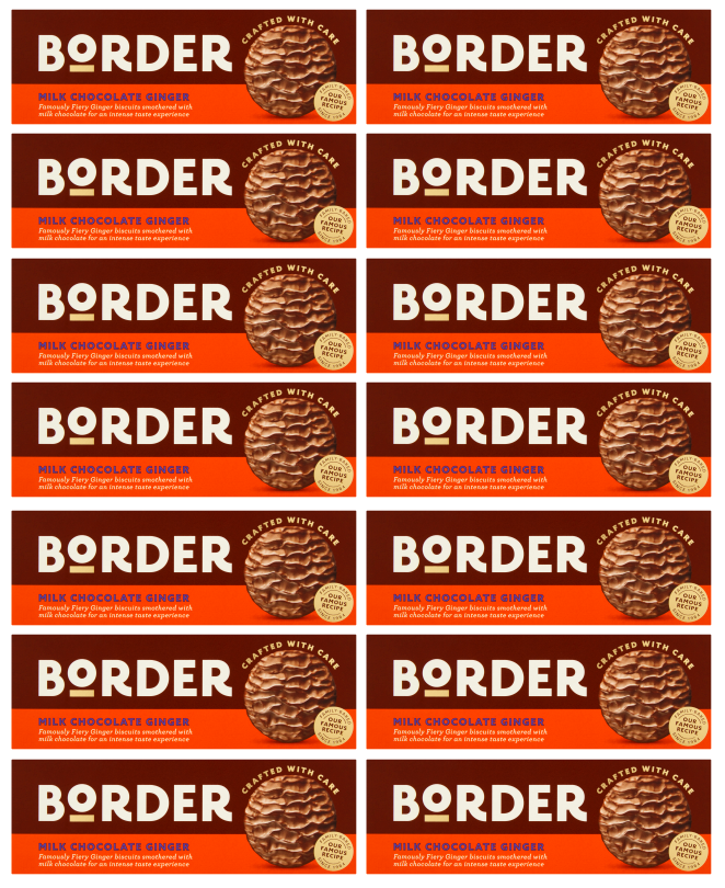 14 X Border Biscuits Milk Chocolate Ginger 150G