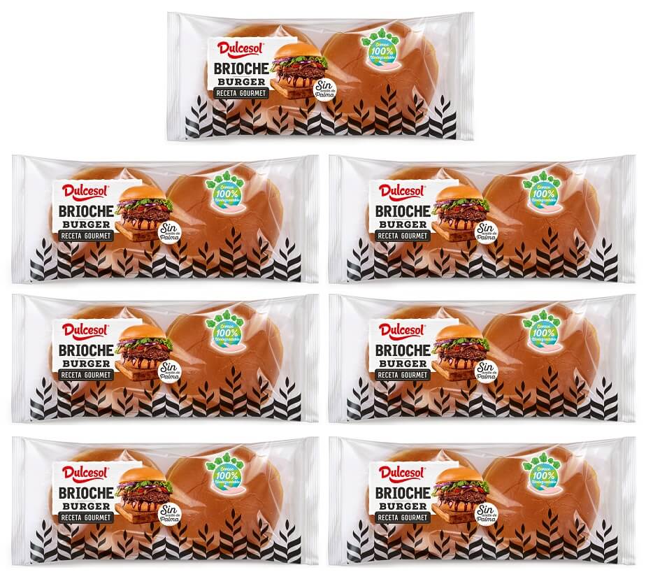 7 x Dulcesol Brioche Burger Buns 4 Pack - 370Gm