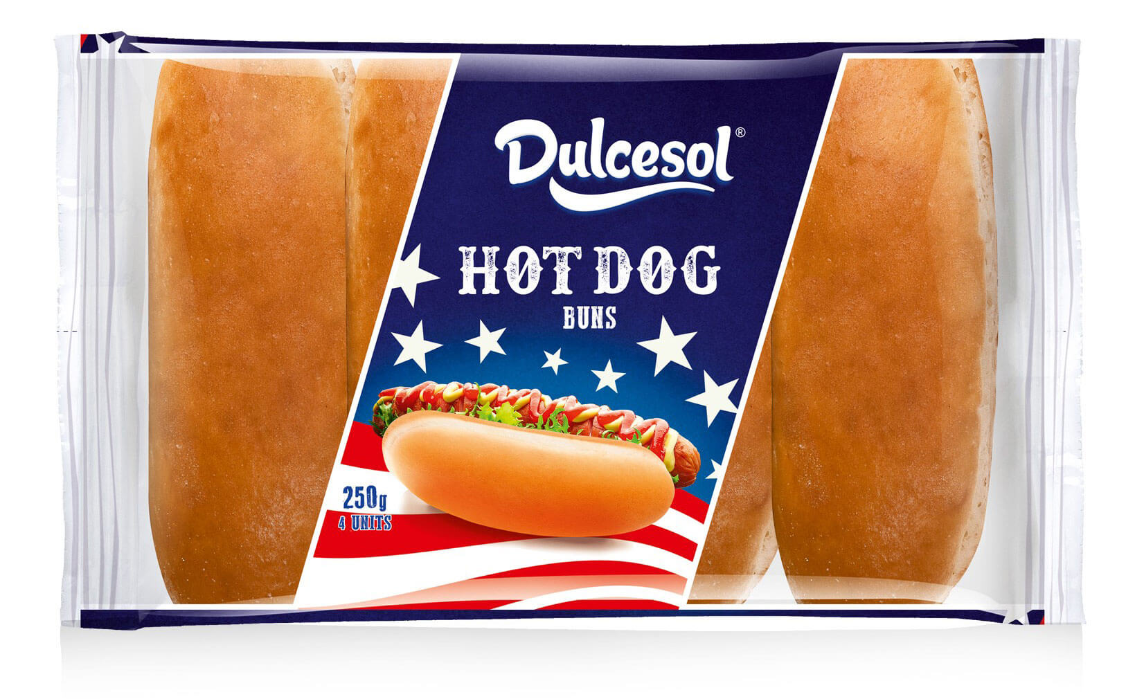 8 x Dulcesol Hot Dog Buns 4 Pack - 250Gm