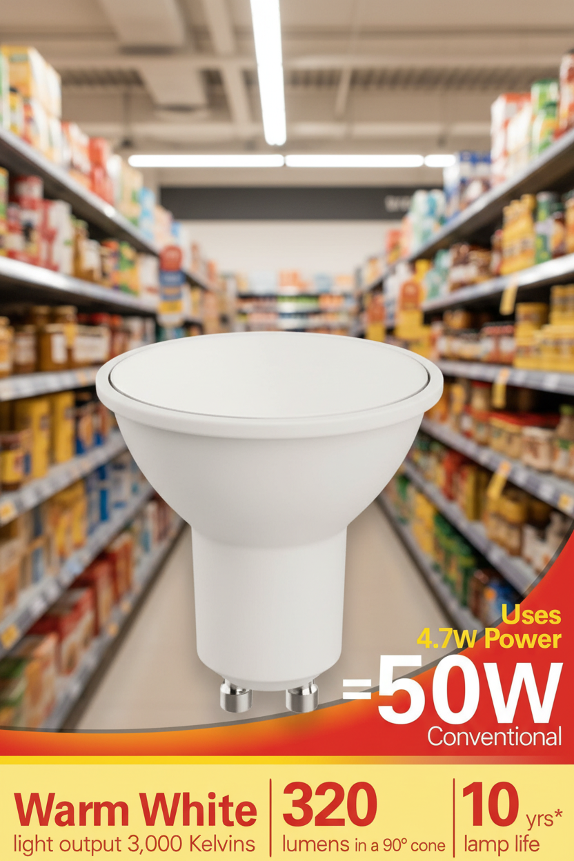 5 x Eveready Led Bulb Gu10 Warm White 5W - Single