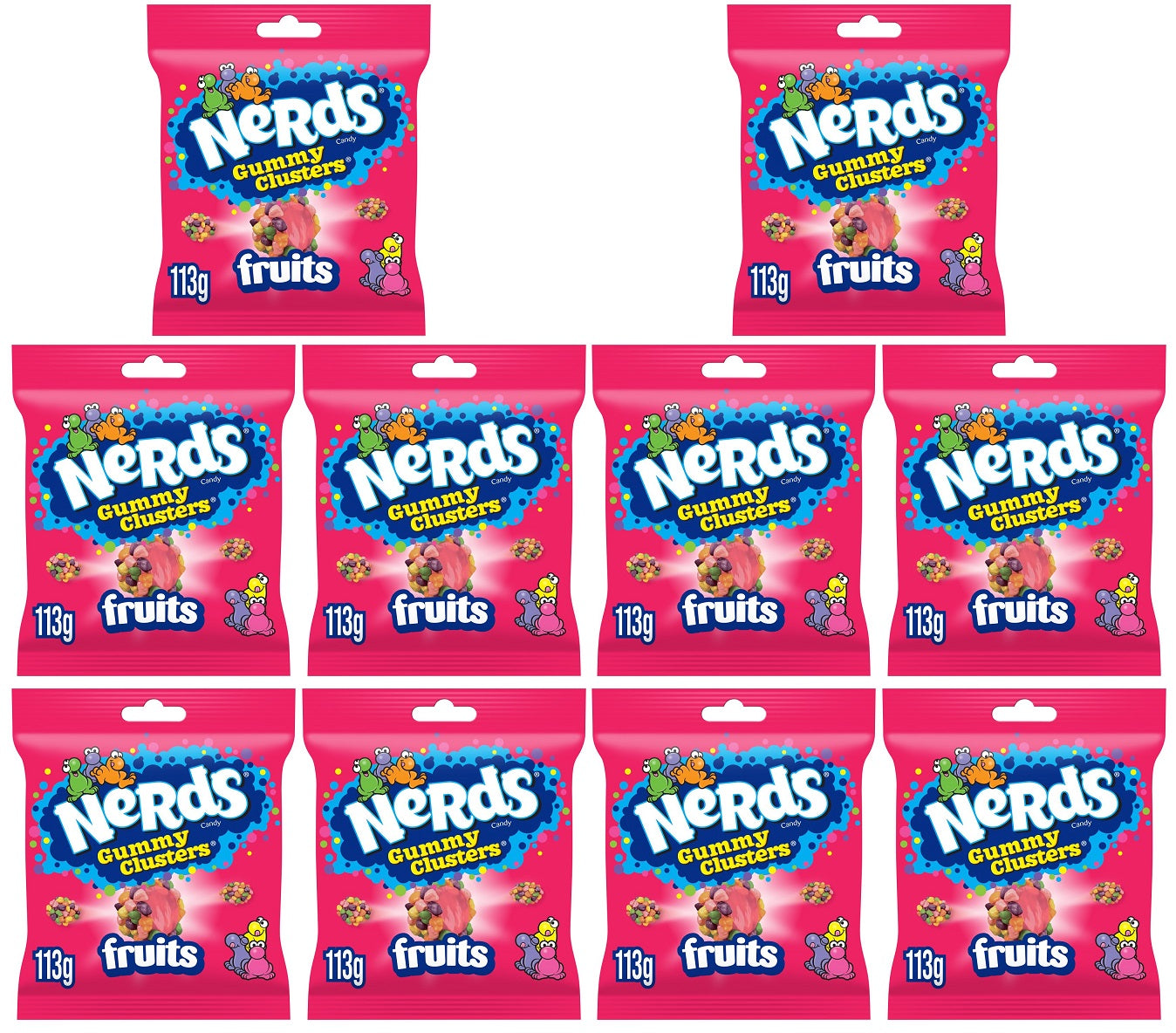 10 x Nerds Clusters Share Bag Fruits - 113GM