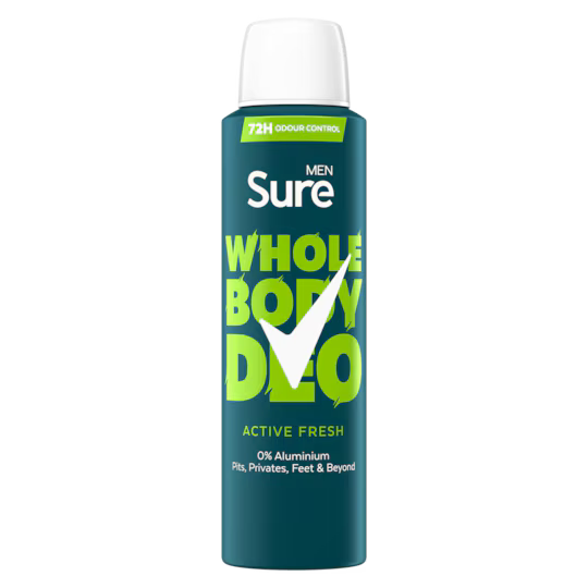 6 x Sure Men Whole Body Active Fresh - 150ML