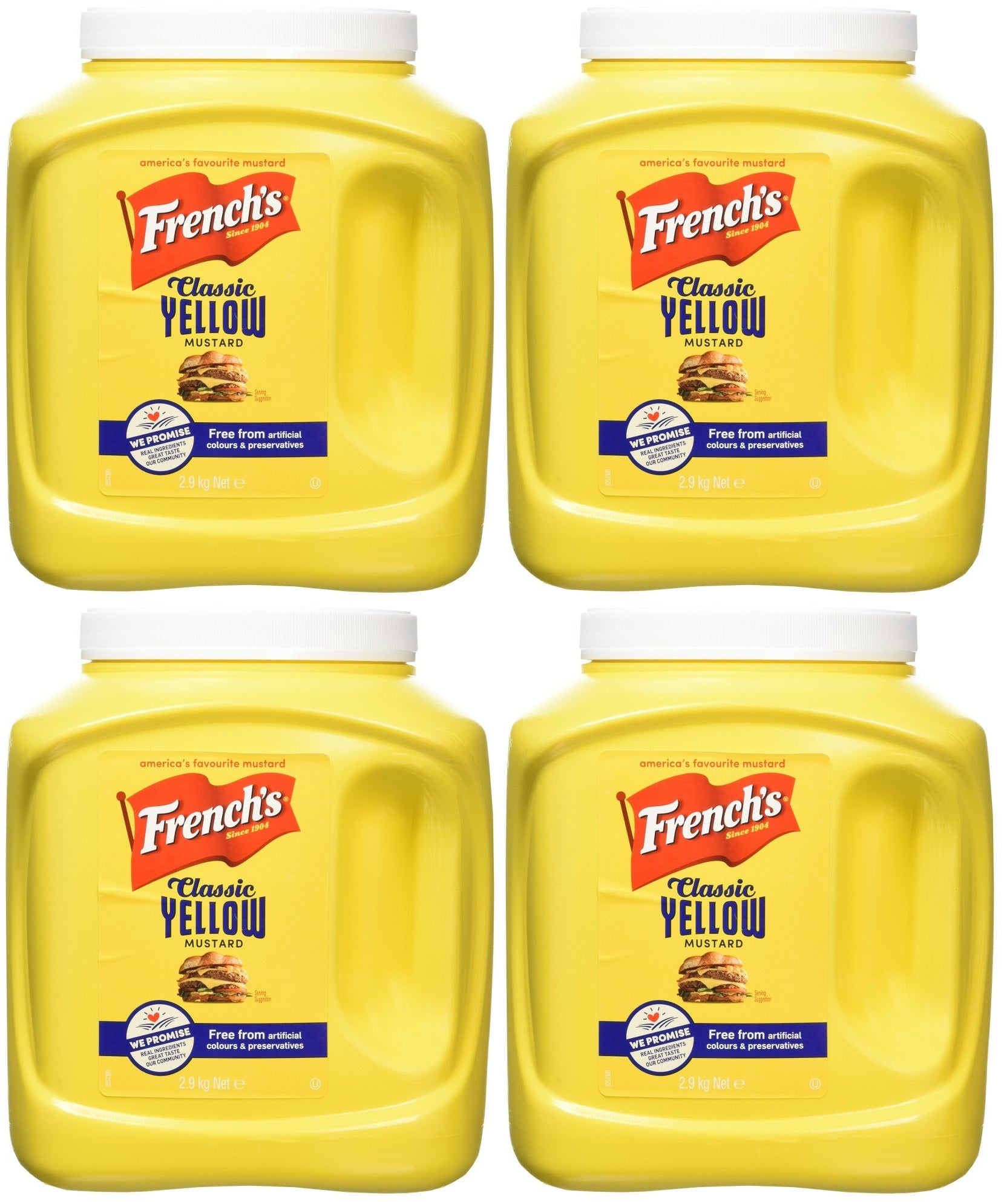 4 x French's Classic Yellow Mustard 2.9Kg