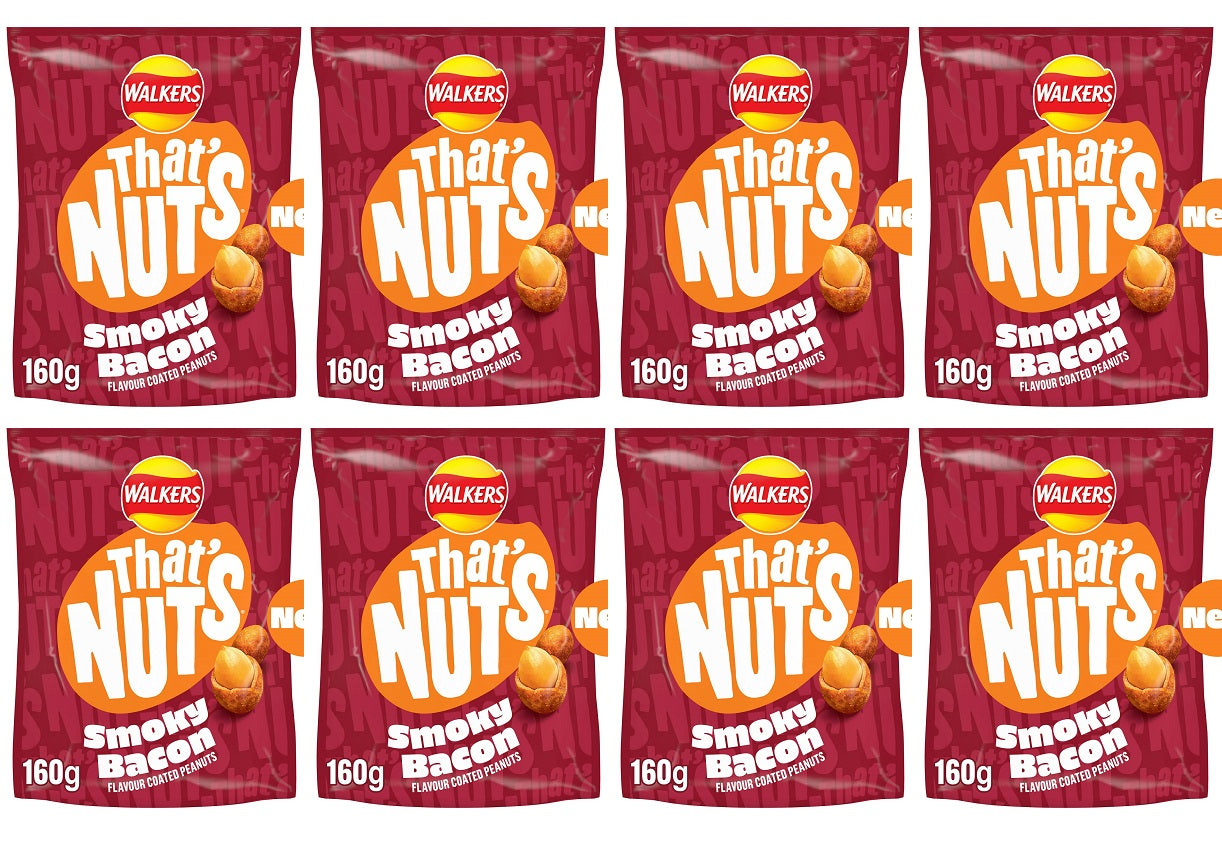 8 x Thats Nuts Walkers Smoky Bacon - 160GM