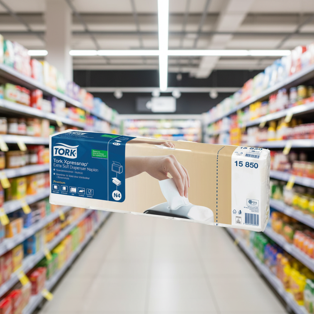 Tork Xpressnap Extra Soft White Dispenser Napkin 2 Fold 200P