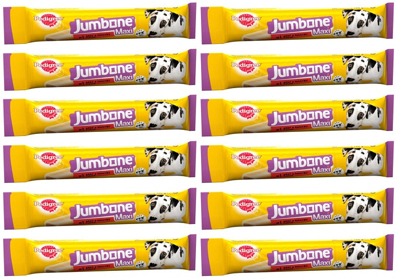 12 x Pedigree Jumbone Adult Medium Dog Treat Beef & Poultry 2 Chews 180G