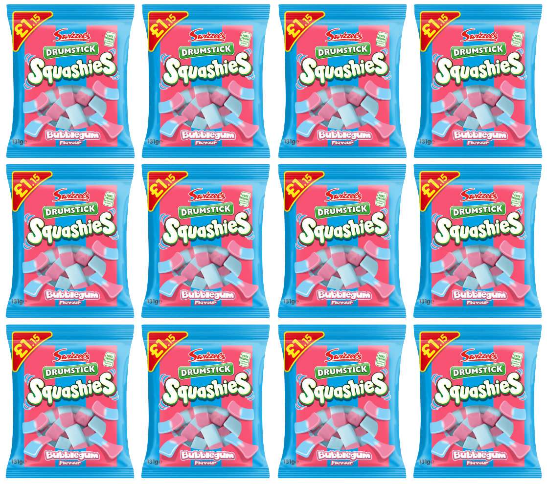 12 x Swizzels Squashies Bubblegum 120Gm