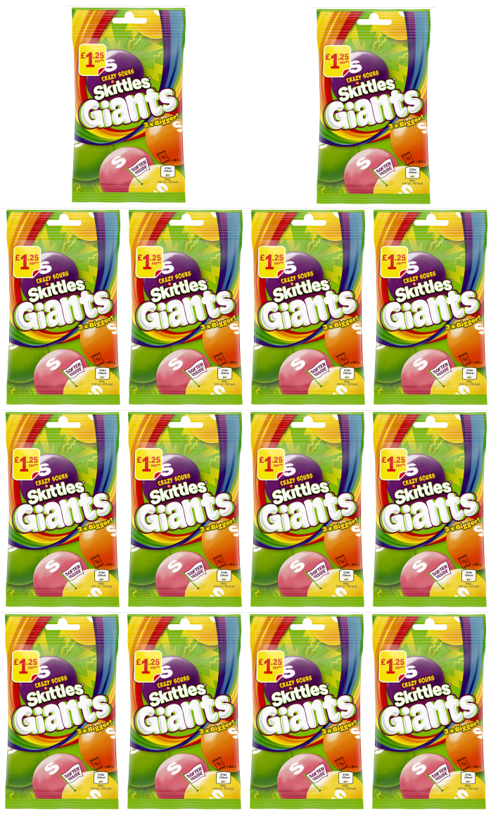 14 X Skittles Giants Sours 116G