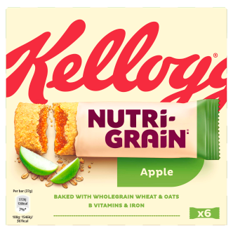 7 X Kellogg's Nutri-grain Apple Cereal Bars 6X37G