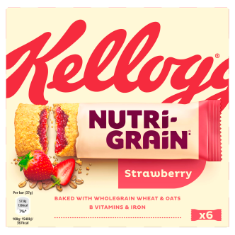 Kellogg's Nutri-grain Strawberry Snack Bars 6X37G