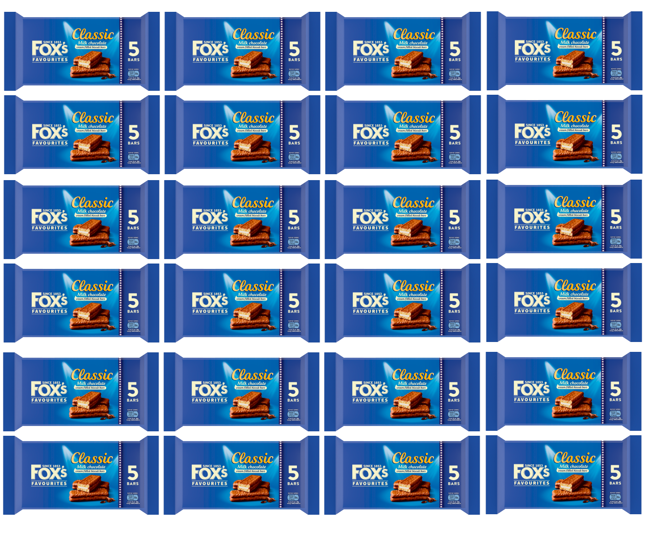 24 x Fox's Classic Original 5 Bars - 5PK