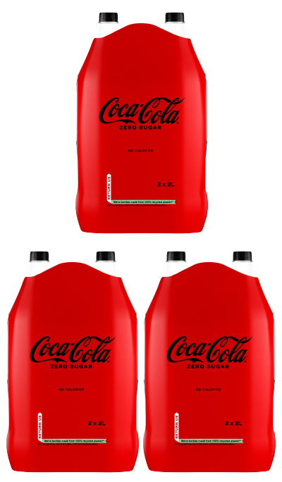 3 x Coca Cola Zero Twin Pack - 2X2LTR