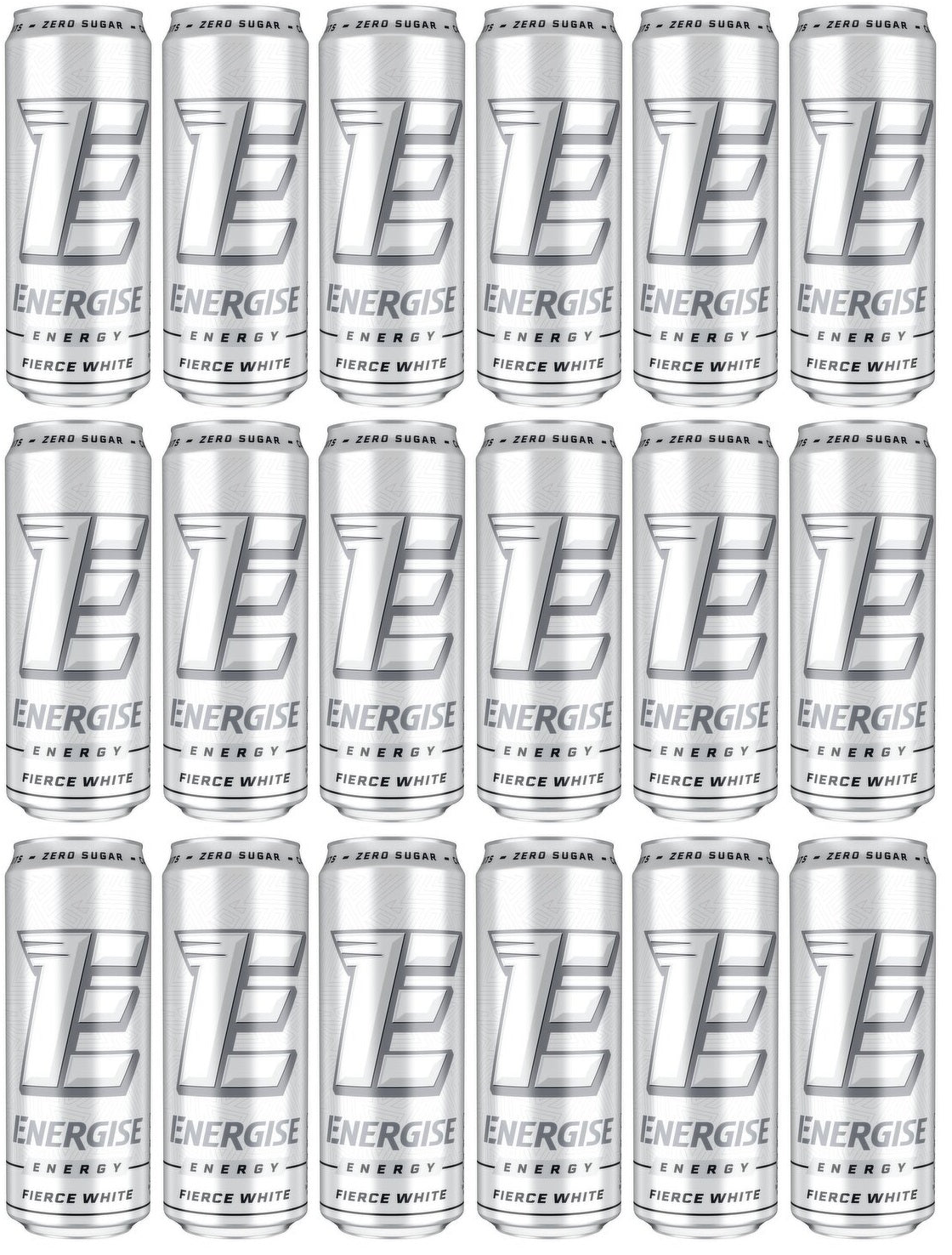 18 x Energise Energy Fierce White Can 330Ml