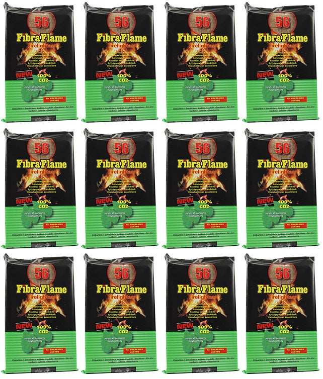 12 x Fibra Flame Eco Firelighters - 56 PACK