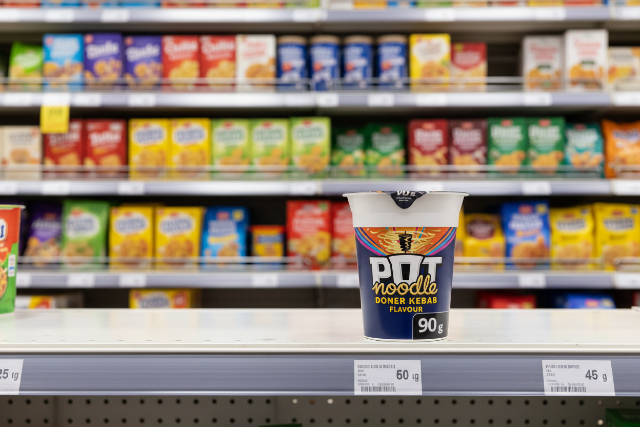 12 x Pot Noodle Standard Snack Pot Doner Kebab 90 G
