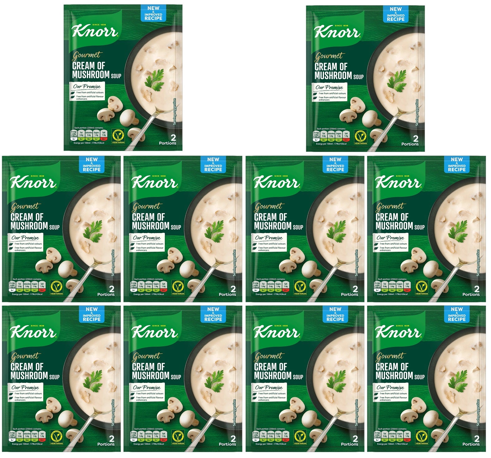 10 x Knorr Cream Of Mushroom Soup 48G