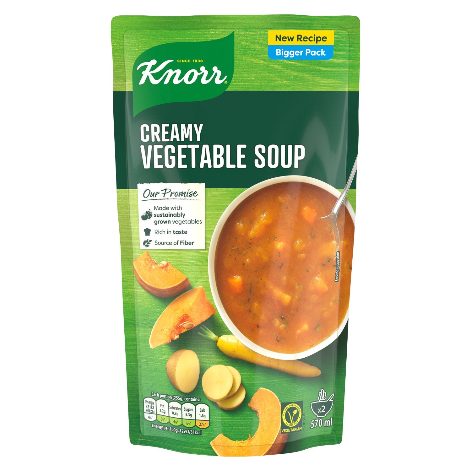 5 x Knorr Creamy Vegetable Soup 570ml